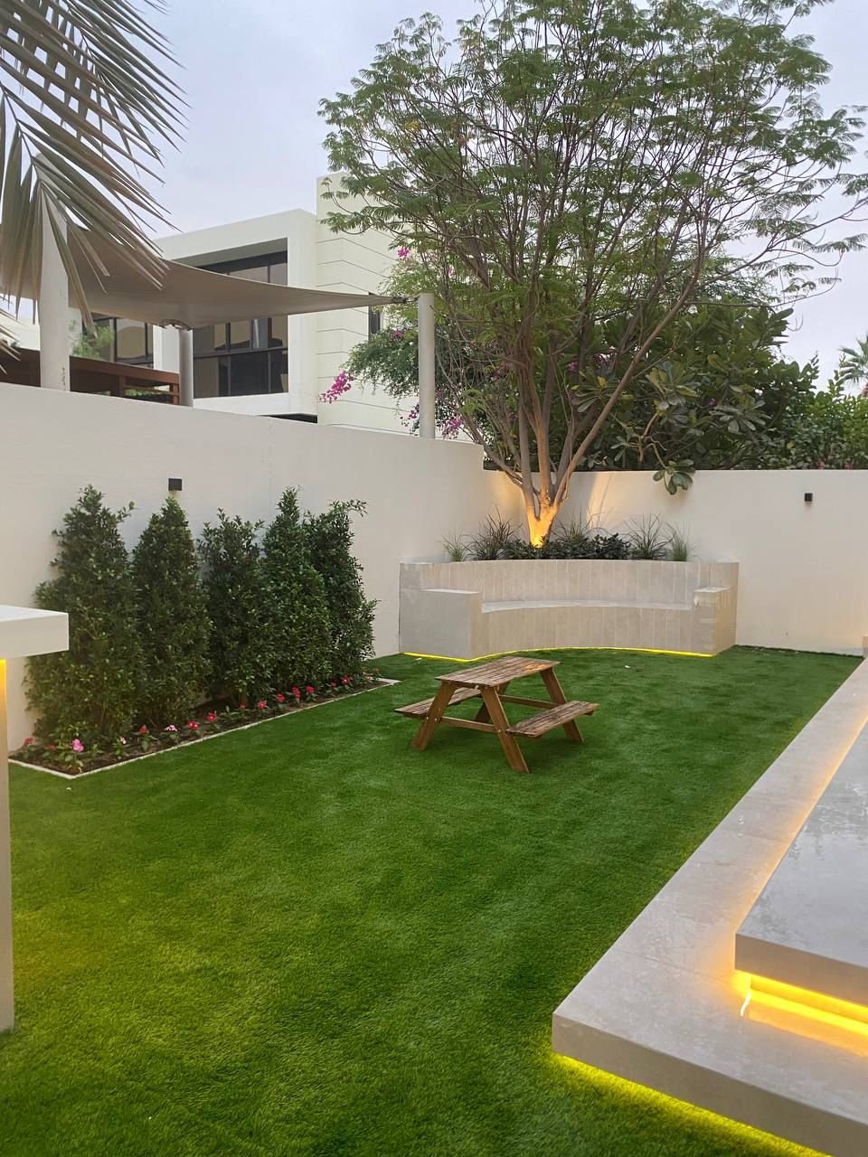 Infinity pool with landscaped surrounds